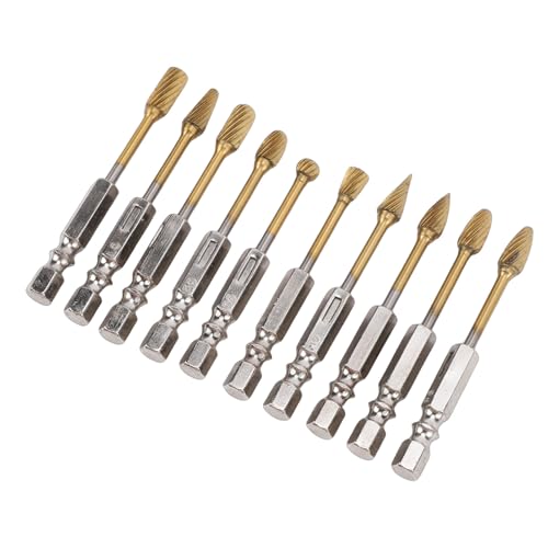 Juego de 10 fresas de carburo de tungsteno 1/4 pulg miniatura 4