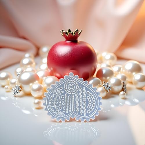 Molde 3D de silicona para arte de uñas con diseño floral y cadena miniatura 2