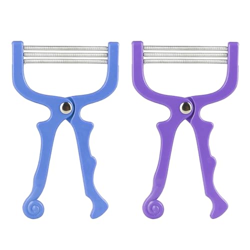 Laroal 2 depiladoras faciales de mano con resorte y enhebrador.