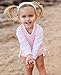 RuffleButts Baby Girls UPF 50+ Sun Protection Polka Dot Long Sleeve One Piece Rash Guard Swimsuit with Zipper - Pink Polka, 6-12m