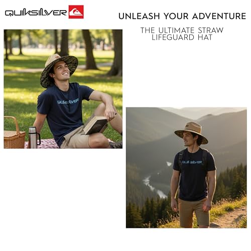 Image of Quiksilver Men's Wide Brim Outdoor Lifeguard Straw Sun Hat