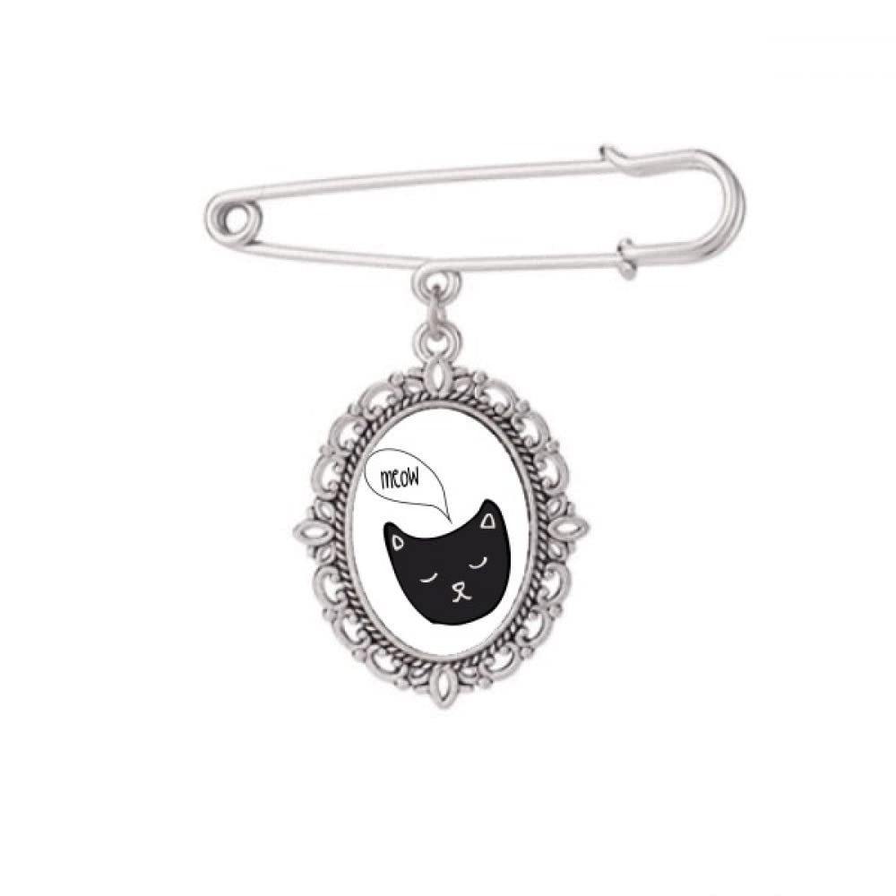 Broche tête de chat noire taille M pour accessoiriser une robe ou un chemisier - 5