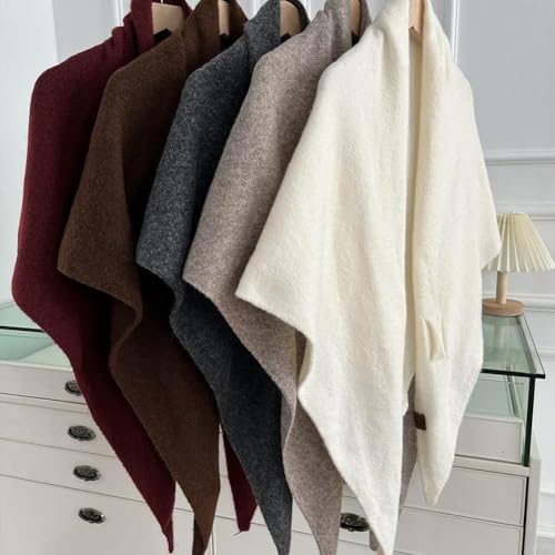Women's Solid Color Shawl (8 Colors) - 2025 New Pashmina Shawl Wraps, Knitted Shawls and Wraps Cardigan Cape Wool2