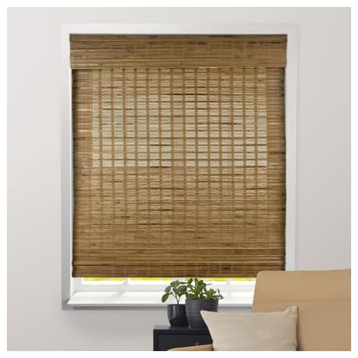 ARLO BLINDS Sheer Bamboo Roman Shades with Valance - Dali Native, 45" W x 74" H - Light Filtering Cordless Blinds for Interior Windows - Real Natural Bamboo Material - Mounting Hardware Included