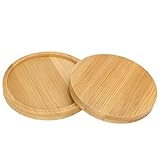 HymoConn 6 Inch Plant Saucer Bamboo Plant Trays...