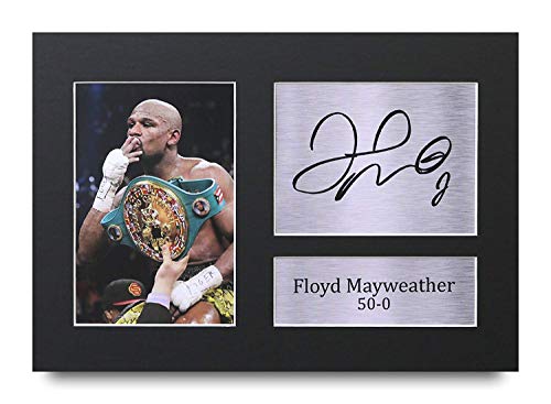 HWC Trading Floyd Mayweather A4 Senza Cornice Firmato Regalo Visualizzazione delle Foto Print Immagine Autografo Stampato per Gli Appassionati di Boxe