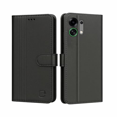 Image of AIBEX Shock Proof Flip Compatible for Oppo K13 Turbo 5G / Oppo K13 Turbo Pro 5G Flip Cover Leather Finish | Inside TPU with Card Pockets | Wallet Stand | Complete Protection Flip Case- Black