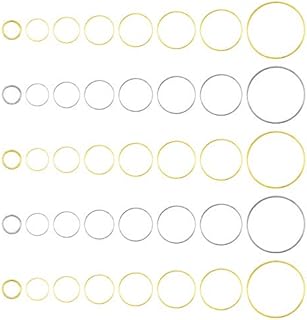PandaHall 160pcs Golden/Silver Ring Pendants Jewellery Linking Rings 10/12/14/16/18/20/22/30mm Circle Pendants for Earring Necklace Jewellery DIY