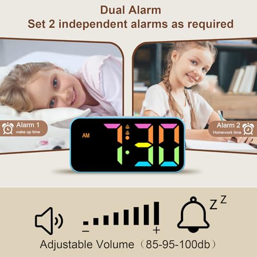 Image of Topski Loud Alarm Clocks for Bedrooms Heavy Sleepers, Digital Clock with Night Light, Large Display, Dual Alarm, Snooze, Dimmable Bedside Alarm Clock for Kids Teens Boys Girls