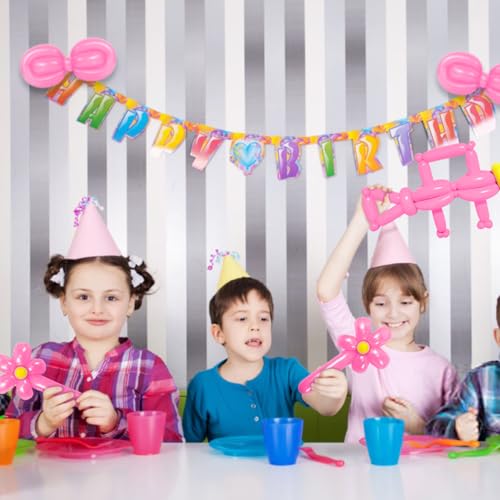 Image of LXZFCRG 260 Long Balloons for Animals, Latex Twisting Balloons for Garland, Parties - Pink