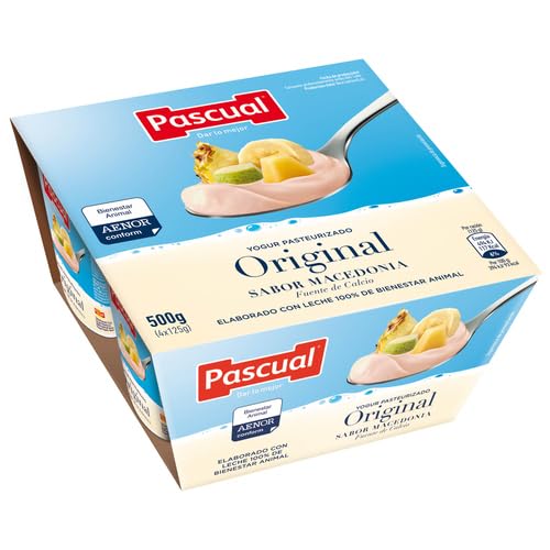 Yogur pasteurizado PASCUAL 4 x 125 g. Varios Sabores (REFRIGERADO) (PACK DE 4) (MACEDONIA)