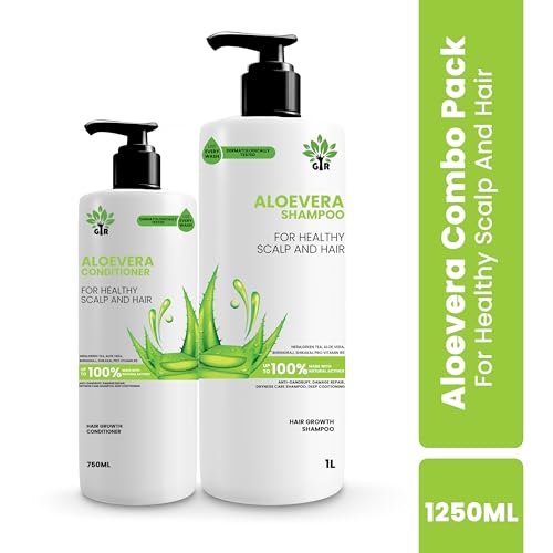 Image of GIR Aloe Vera Shampoo - 1L & Conditioner - 750 ML- for Silky Smooth Hair & Scalp Nourishment - Combo Pack