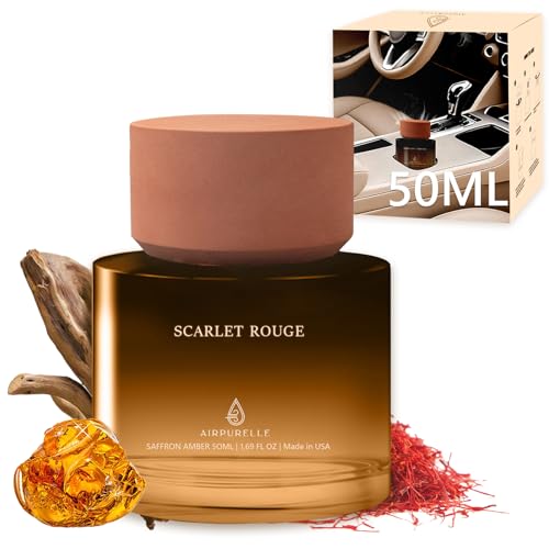 Image of Car Air Freshener 50ML (1.7 FL OZ) Car Air Fresheners Fragrance - Saffron Amber Fragrance Oil Air Diffuser for Car, 180+ days Long Lasting Perfume, Car Air Freshner Aroma Stone Cap Design, Made in USA