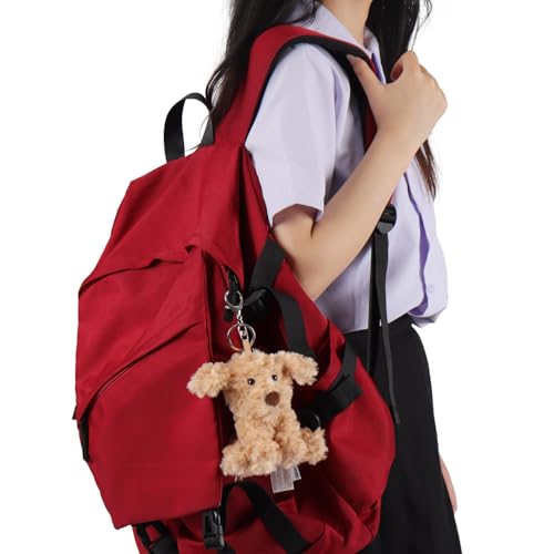 Image of Apricot Lamb Toys Plush Puppy Stuffed Animal Soft Keychain for Bag 4 in