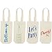 Wine Tote Bags - 4-Pack Wine Carrying Bag Set, Ideal Bottle Gift Bags, Travel Storage Bags, Picnic Wine Accessories, 4 Fun, Unique Designs - 6.5 x 12.2 x 2.8 inches