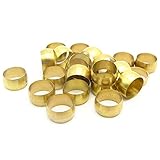 Joywayus 50pcs Brass Compression Fitting Sleeves Ferrule Ring for 4mm Tube