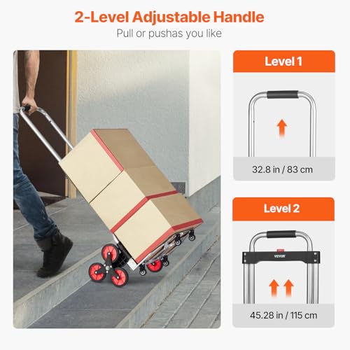 image for VEVOR Stair Climbing Cart, 260 lbs Capacity Stair Climber Hand Truck a