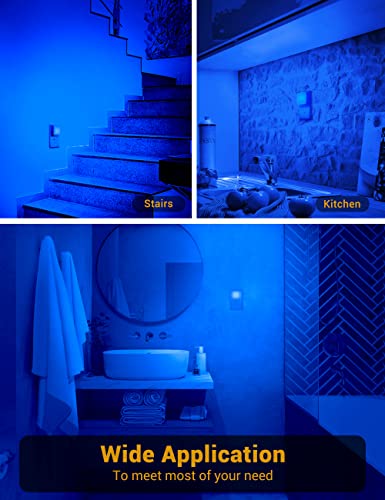 Image of JandCase Blue Night Light, Blue Nightlight[2 Pack],0.3 Watt LED Night Light | Dusk-to-Dawn Light Sensor,Plug in Nitelight for Gaming Room,Bedroom,Corridor,Hallway,Non-dimmable