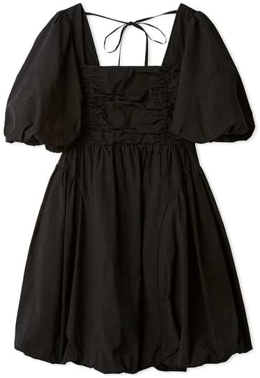Lily Brown LWFO252056 Women's Puff Sleeve Balloon Dress, Black, One Size :  Amazon.sg: Fashion