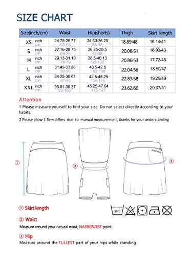 slimour Women Print Golf Skirt Travel Skirts with Pockets Swim Skirt High Waist with Shorts Paisley M