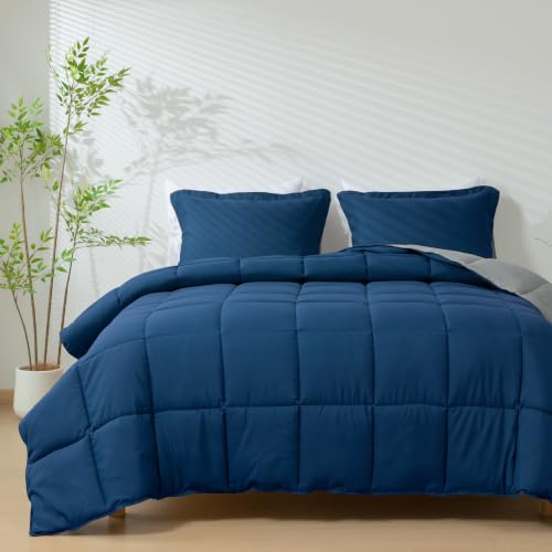 HIG 3pc Royal Blue Full Bedding Comforter Set Duvet Insert Blanket