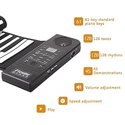 ATRNA 61 Touches Roll Up Piano, Silicone Souple Piano Portable Clavier Piano Pliable électronique Claviers Roll Out Piano - Les Beatles, Paul McCartney, John Lennon, RIngo Starr, George Harrison ATRNA 61 Touches Roll Up Piano, Silicone Souple Piano Portable Clavier Piano Pliable électronique Claviers Roll Out Piano – Image 6