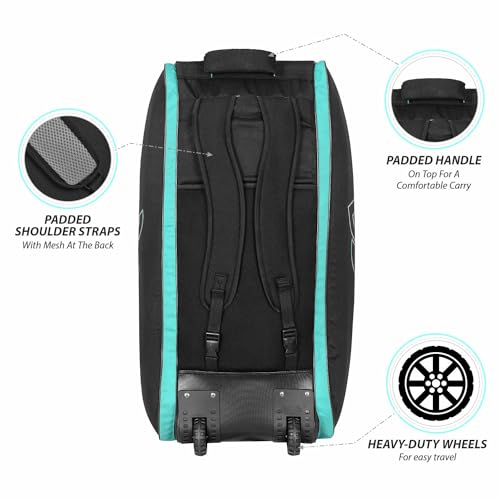 Image of DSC Cynos Duffle Cricket Kit Bag with Wheels - Large Capacity Sports Equipment Travel Bag for Professional Players