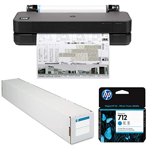 HP DesignJet T210 Large Format Printer, 24 Color Inkjet Plotter, Wireless, Bundle with HP 712 29ml Cyan Ink Cartridge, HP Universal Matte Bond Inkjet Paper HP DesignJet T210 Large Format Printer, 24" Color Inkjet Plotter, Wireless, Bundle with HP 712 29ml Cyan Ink Cartridge, HP Universal Matte Bond Inkjet Paper