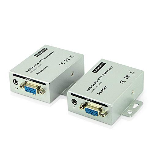 Gimax VGA extender 100 meters, audio and video transmitter, single cable rj45 signal amplifier, vga extender