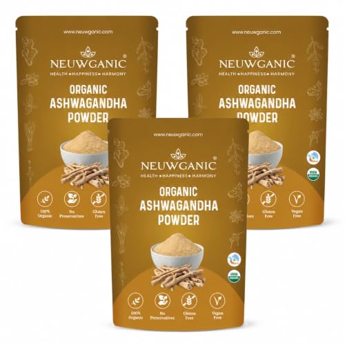 Image of Organic Ashwagandha Powder (Root) - Ashwagandha Churna - Important for Vitality & Strength - 190 Gm - Pack of 3