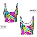 Women Girls Yoga Bras U-Shaped Back Cozy Camisoles with Pads Compress Quick Dry Sportswear for Sports Workout, 80S 90S Fashion Style Geometric Colorful Art