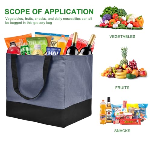 CNaiyunpin Canvas Reusable Grocery Bags Heavy Duty, 8.3 gal Foldable Large Tote Bag with Handles, Holds 60 lbs Canvas Shopping Bags, 3 Pack by CNaiyunpin - Used condition - Image 4