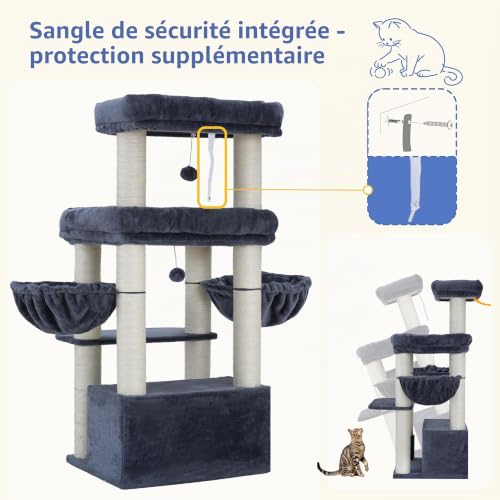Hey-brother Arbre à Chat pour Grands Chats, poteaux sisal 8 cm, MPJ02G – vue 9