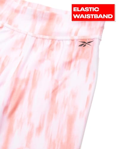 Reebok Girls' Leggings - 2 Pack Active Performance Sports Tights (Size: 7-16), Size 7, Neon Tie Dye/Heather Grey2