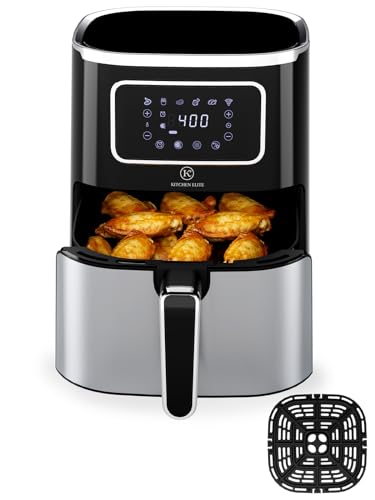 Kitchen Elite Air Fryer Oven 5.28 Qt, 6-in-1 Digital Display Compact Cooker，Space-saving, Nonstick and Dishwasher Safe Basket