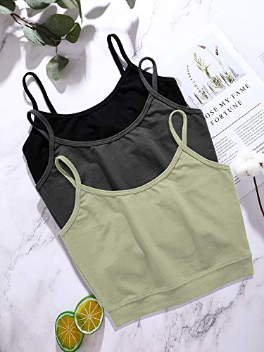 4 Pack Cropped Tank Tops for Women, Spaghetti Strap Crop Top Basic Sports Crop Cami Half Camisoles for Teen Girls - Image 7