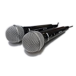 Vocal-Star 2x Wired Karaoke Microphones with 3m Cable – Perfect for Singing (MP-408B)