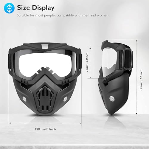 Image of Anti-Fog Full Face Shield Upgraded, Impact & Wind Resistant Cycling Mask with Adjustable Fit, Transparent Protection for Outdoor & Kitchen Use, Heat & Blue Light Blocking