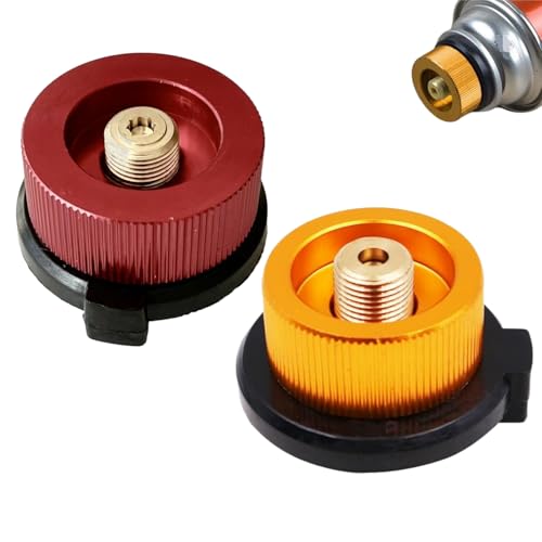 Wxinsheng Gaskartuschen Adapter 2 Stück BBQ Barbecue Herd Stecker Gas Campingkocher Adapter Gas Umwandlung Universelle automatische Abschaltfunktion für Campingkocher Brenner Herd-Anschluss
