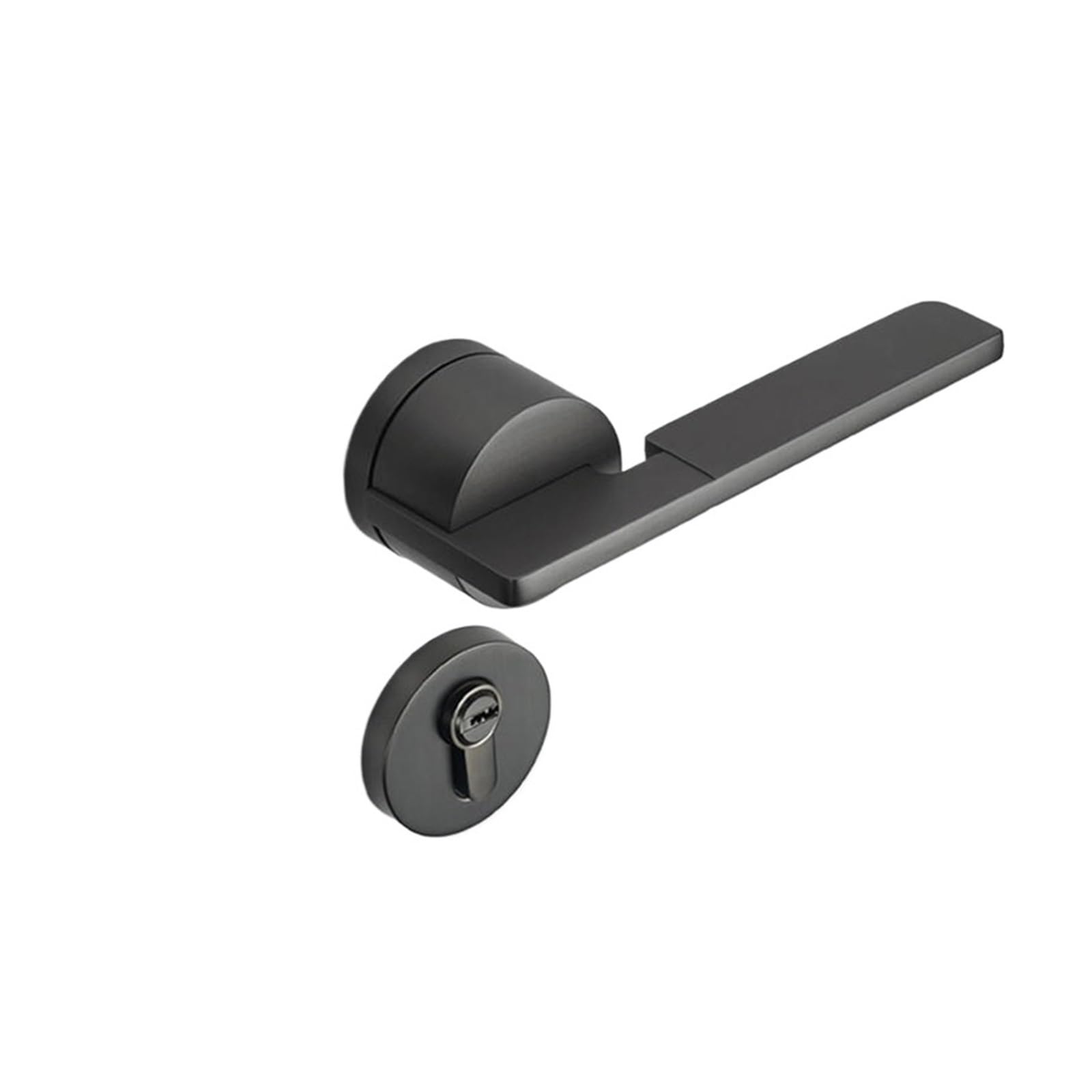 Black Minimalist Magnetic Silent Split Lock Bedroom Handle