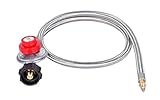 GasSaf 4FT 10 PSI Adjustable High Pressure Propane Regulator with Hose,1/8
