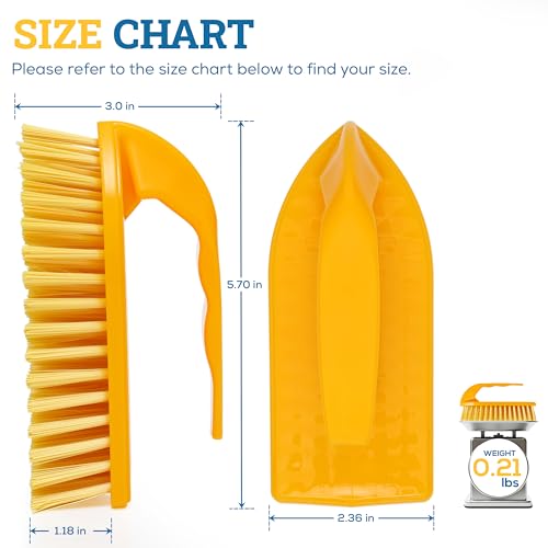 Image of KLEEN HANDLER Iron Handle Scrub Brush for Household & Commercial Cleaning for Shower, Bathroom, Sink, Kitchen, Bathtub, Floor Scrubbing, 6 Pc - Yellow