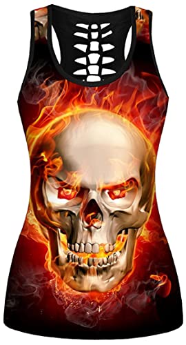 Tops gothiques femmes dos nageur extensible débardeur sport et mode rock