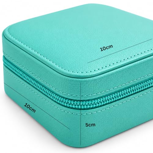 Image of Travel Jewellery Organizer Box for Women & Girls | Compact Jewellery Storage Case with Compartments for Rings, Earrings, Necklace & Accessories | Portable Jewellery Box for Travel (Blue)