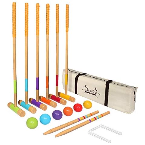 GoSports Premium Juego de Croquet, tamaño Completo para Adultos y niños, Unisex-Adolescente, Multicolor, 35 and 28" Cover