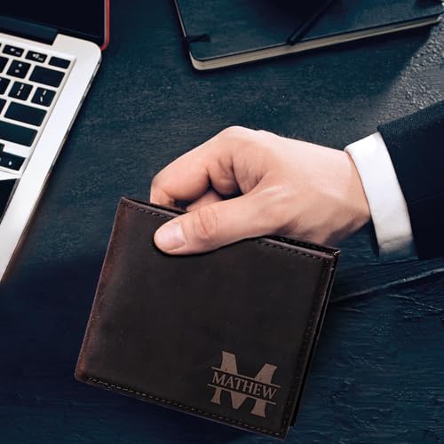 Custom Gifts for Fathers Day, Custom Gifts for Men, Personalized Initials Name & Inside Text, Customizable Monogram Men Wallet, Valentine Gift for Him, Personalized Men Wallet for Groom Wedding2