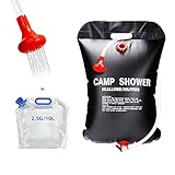 Wocream Camping Portable Solar Shower Bag,Total 7.5 Gallons/30L, with On/Off Shower Head, with Collapsible Water Container, for Camping, Beach Swimming, Outdoor Traveling, Camping Accessories