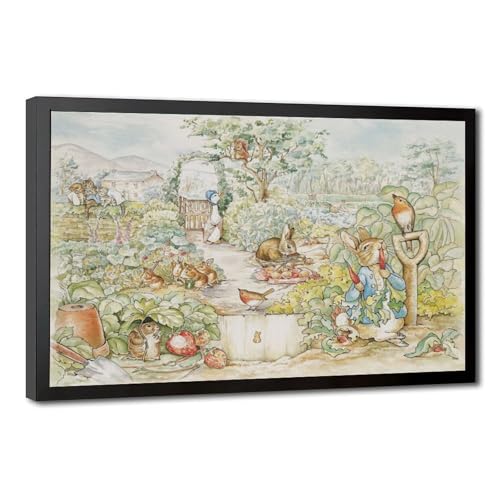 Cadre Peter Rabbit avec impression sur toile Helen Beatrix Potter salon bureau
