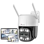 Ctronics Dual Lens Security Camera Outdoor with 6X Hybrid Zoom, 360° CCTV Camera, 1080P PTZ IP Home Security WiFi Camera, Human Detection, Auto Tracking, Color Night Vision, Siren, 2-Way Audio, IP66