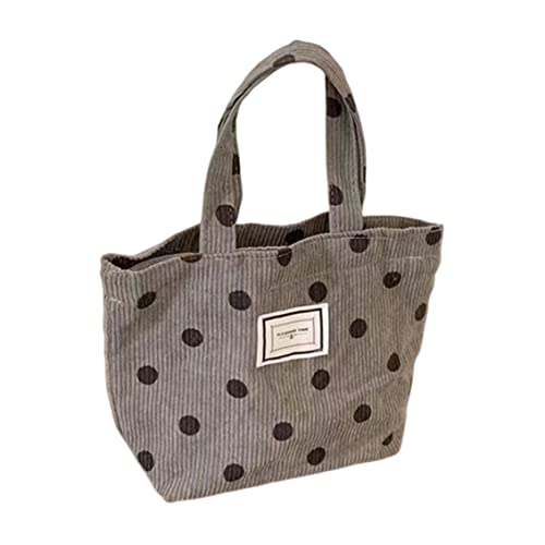 Sac de courses de style rétro en velours côtelé à petits points